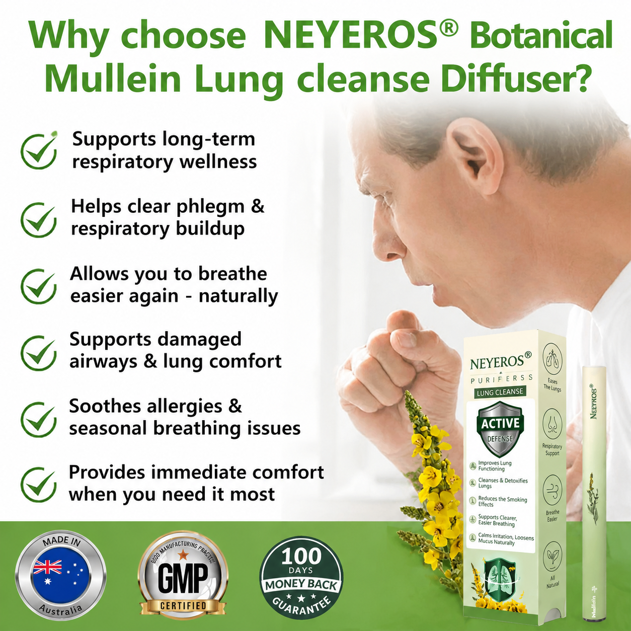 NEYEROS® Botanical Mullein Respiratory Inhaler