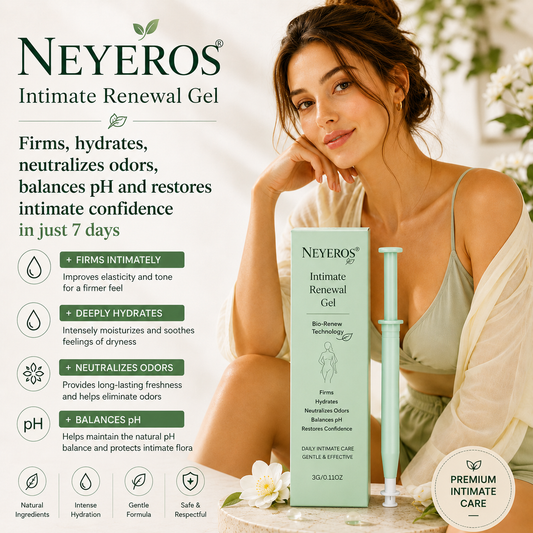 NEYEROS® | La technologie Bio-Renew pour raffermir, hydrater, neutraliser les odeurs, équilibrer le pH et restaurer la confiance intime en seulement 7 jours.