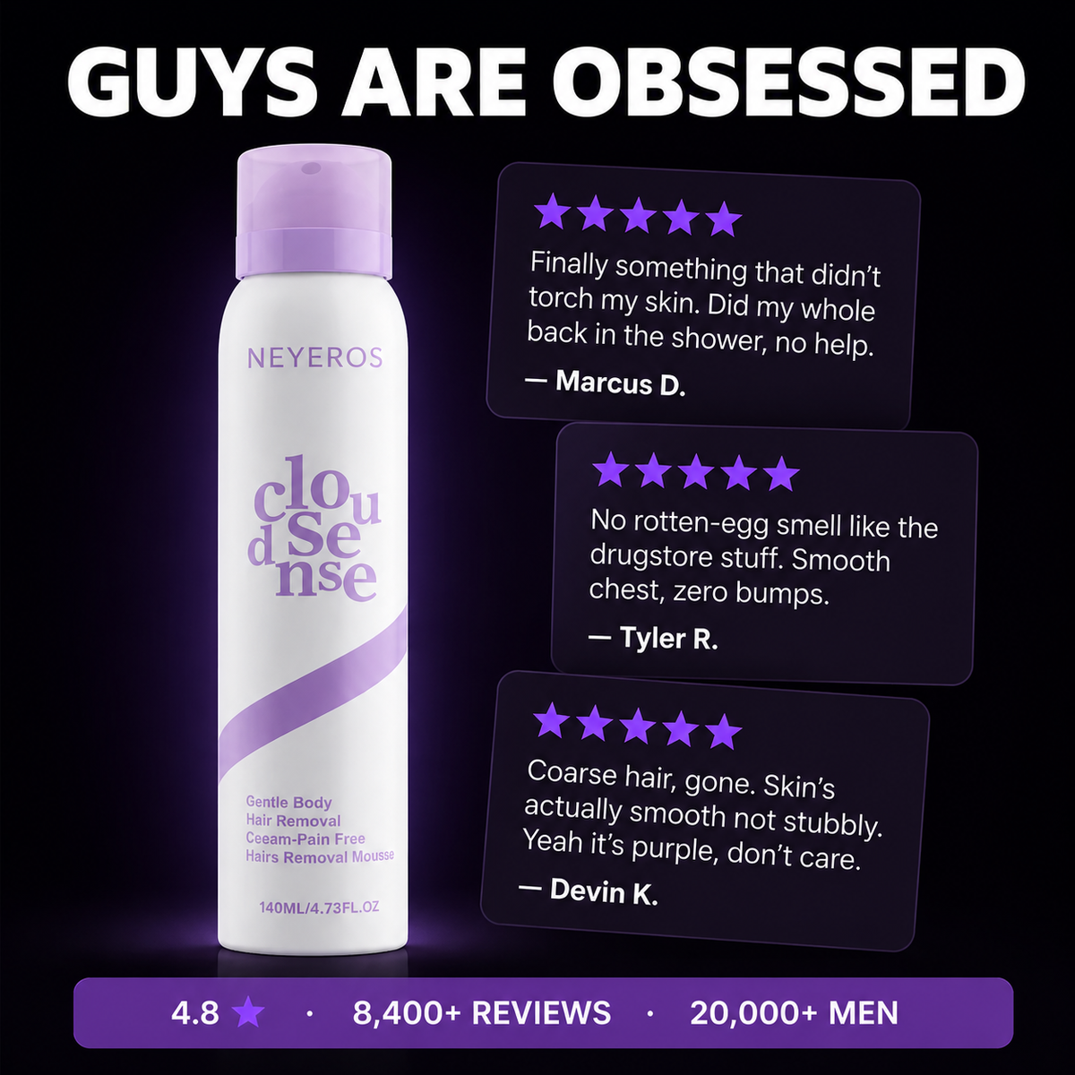 NEYEROS Men Premium Hair Removal Spray