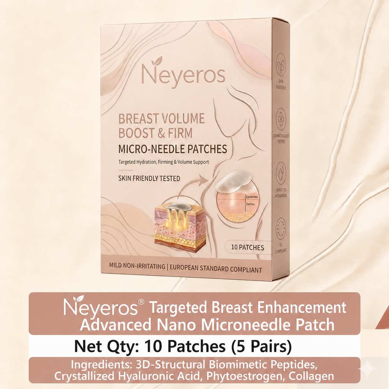 Neyeros® Targeted Breast Enhancement Advanced Nano Microneedle Patch
